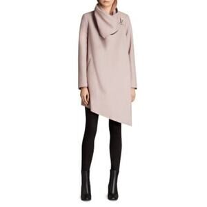 ALLSAINTS City Monument Coat in Taupe Size 0 $599 retail wool asymmetrical